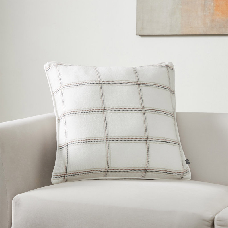 Coussin décoratif réversible à carreaux tissés 20 "x 20" Owens, White