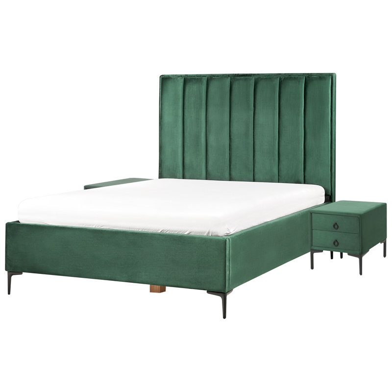 Bebhinn Solid Wood Piece Bedroom Set, Dark Green, Double (4'6)