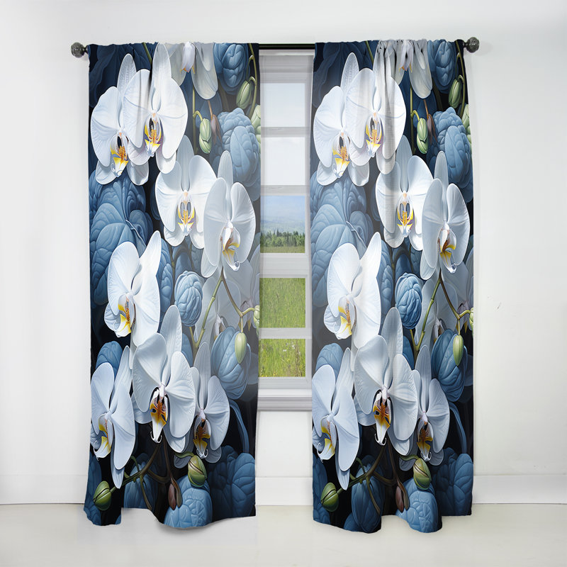 Moorestown - Pansy Harmony - rideau Pansies - obscurcissant velours - 1 panneau, L 52 po x L 95 po