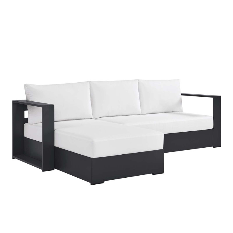 Ensemble de canapé modulaire d'extérieur 2 pièces Modway Tahoe, Accoudoir à gauche (vu de face), Blanc