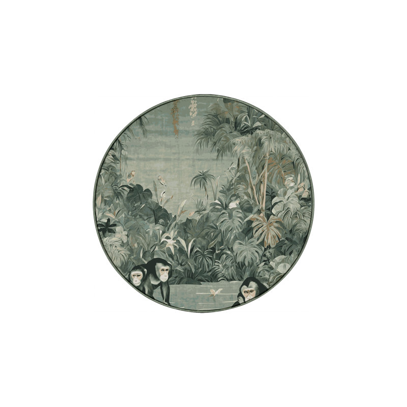 Tapis vert soyeux et moelleux, Rond 3 pi