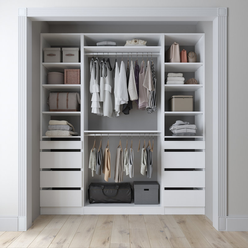 72" Closet System, White