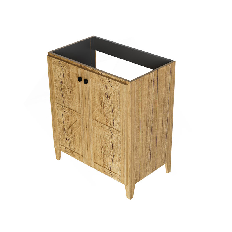 Armoire de salle de bain pliante 30 po sans lavabo, Jaune foncé