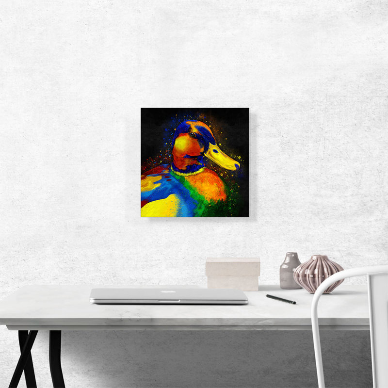 «Duck Goose Mallard Bird», impression sur toile tendue, H 12 po x l 12 po x P 0,75 po