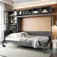 Grand lit escamotable mural avec canapé, tablettes USB et gris clair (VIEUX SKU: LP000764AAE)-88416622