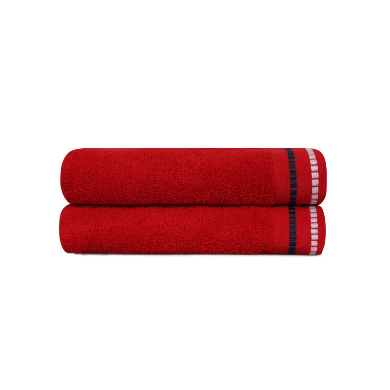 Ensemble de 2 essuie-mains 2 pièces 100% coton, Rouge