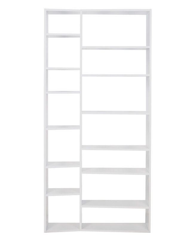 Bibliothèque géométrique Napolitano H 88 "x l 43", Blanc mat