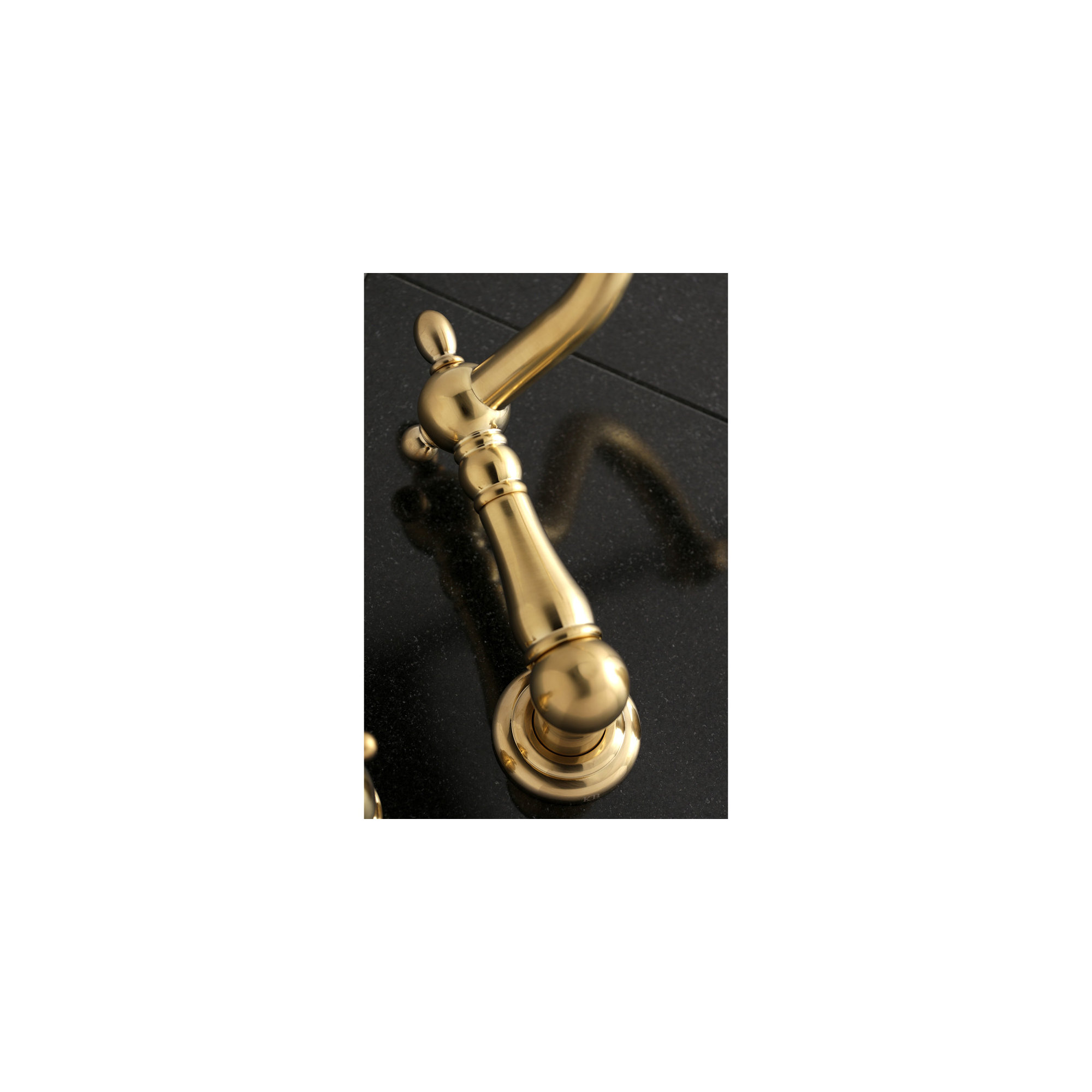 Kingston Brass Heritage Two-Handle 3-Hole Wall Mount Roman Tub Faucet, Satin Brass