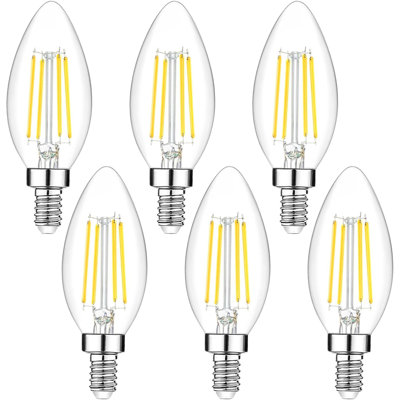 6 paquets de 6 ampoules candélabres à DEL à intensité variable de 40 watts E12 à lumière du jour de 450 W à lumière du jour de 450 W à 4 lumières