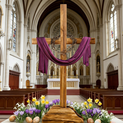 59 Inch Large Wooden Giannini For Yard, Indoor Outdoor Christian Easter Decoration, Religious Gift For Baptism Confirmation Christmas