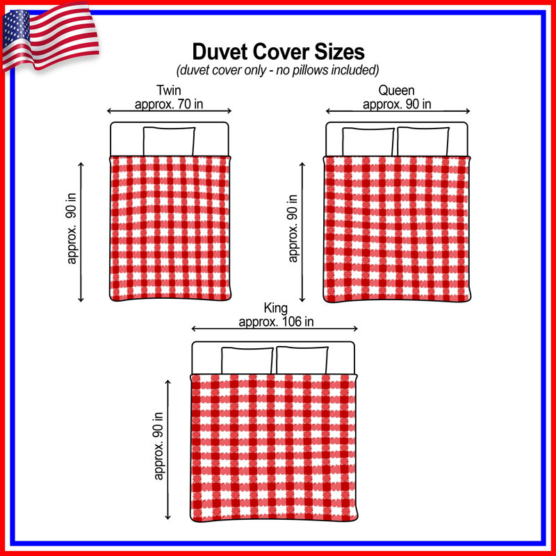 Red White Gingham Duvet Covers, Twin
