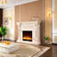 Foyer électrique ivoire blanc avec décoration et chauffage-119603336-108191632