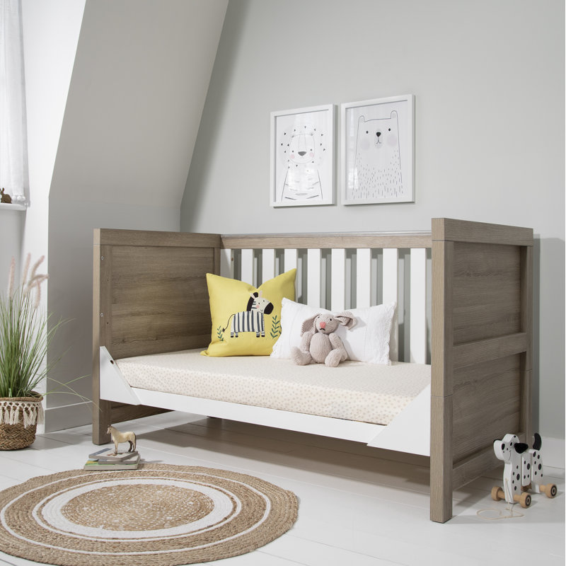 Tutti Bambini Modena 3-in-1 Cot Bed, White/Oak
