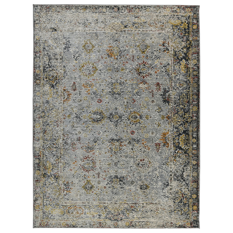 Kolar Traditional Floral Bordered Premium Polyester Performance Area Rug, Rectangle 2' x 3'3"
