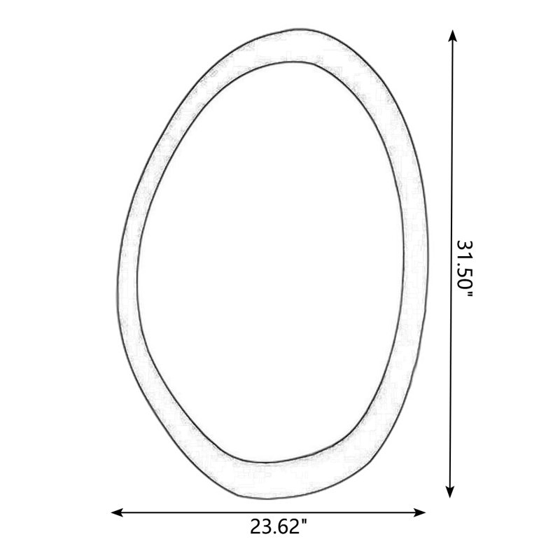 Miroir mural asymétrique en bois manufacturé, 31.50"H*23.62"L