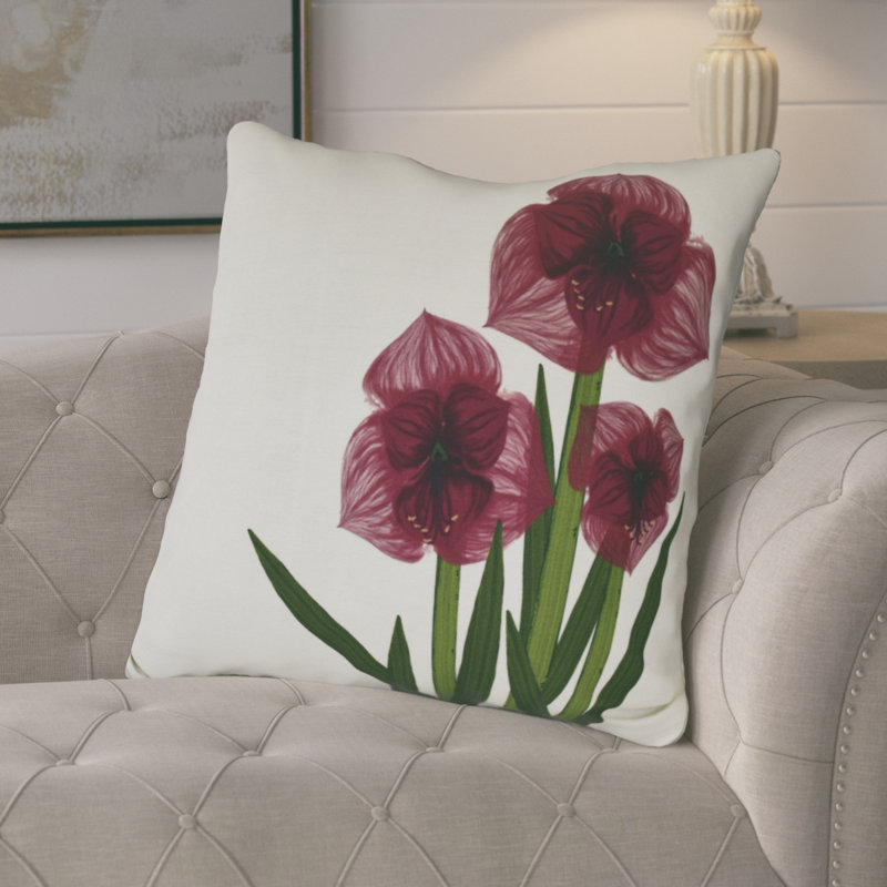 Holiday Essence Floral Reversible Throw Pillow, Pink, 26" H x 26" W