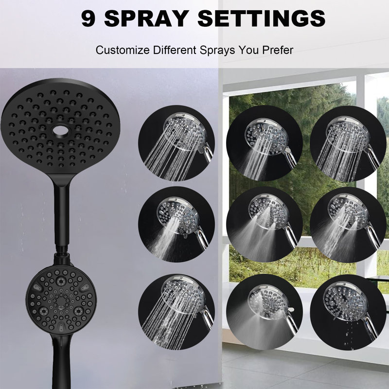 Luxurious Dual Shower Head Combination, Matte Black