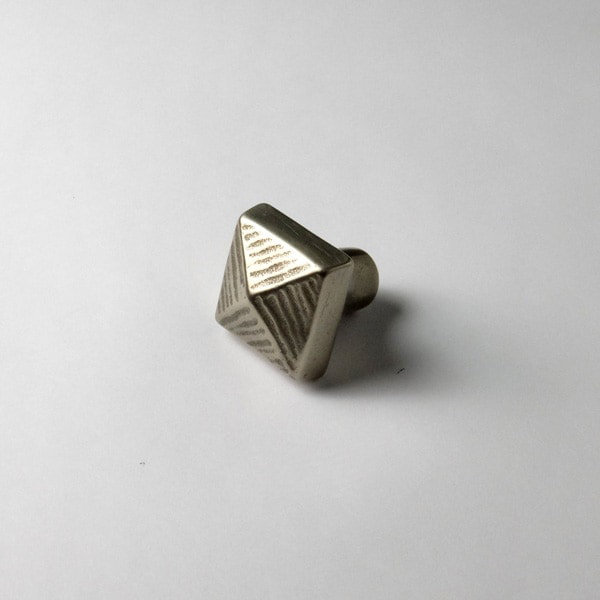Pyramid Bronze Square Knob, White Bronze