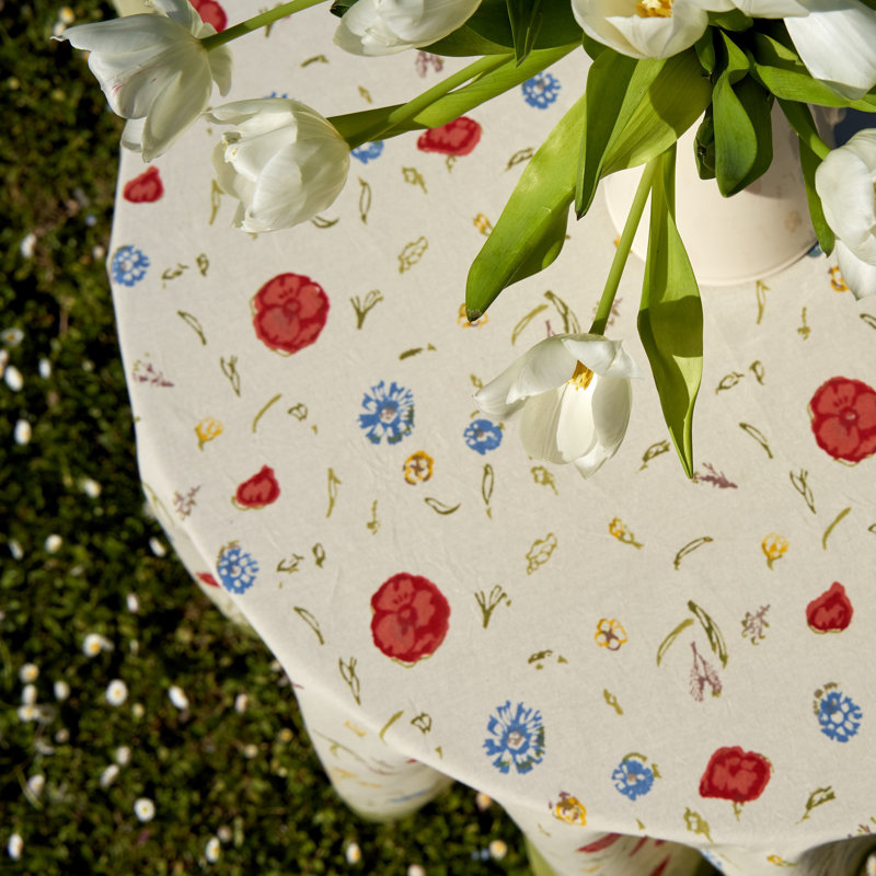 Springfields Handmade Floral Tablecloth, 70" x 70"
