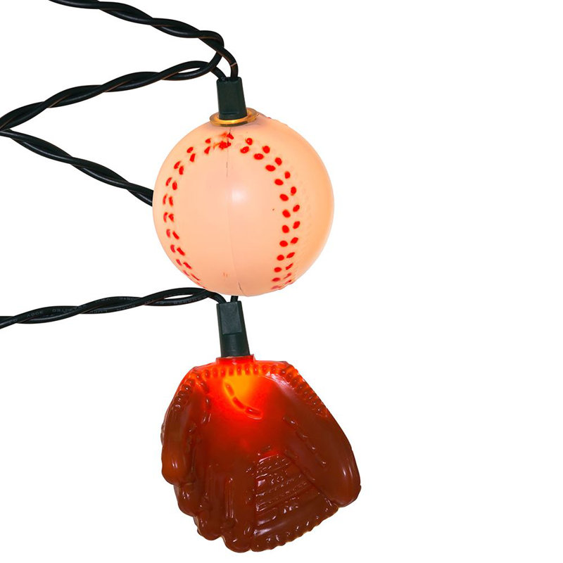 Kurt Adler Indoor/Outdoor UL 10-Light Baseball and Glove Light Set, 9ft