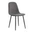 Ensemble de chaises d'appoint pour salle à manger, revêtement classique en lin et coton gris, pieds en métal noir, ensemble de 6