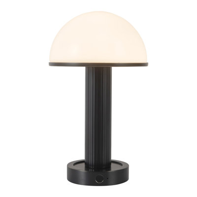 Vienna 9-in Urban Bronze dimmable LED Table Lamp with Glossy Opal Glass