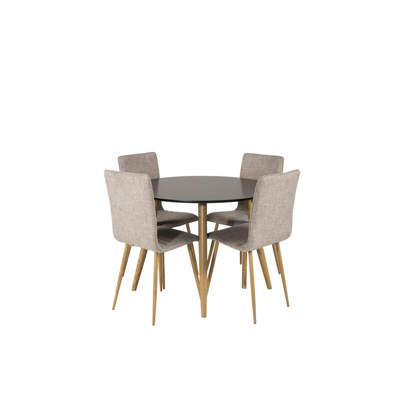 Toth 4 -Person Dining Set, Black