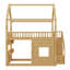 Lit mezzanine double en bois avec lumière intégrée et tablette ouverte, maisonnette avec toit et fenêtre-1815710652
