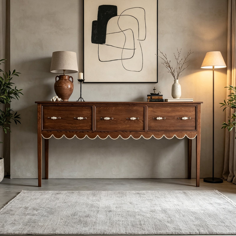 Console à tiroirs de style français