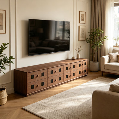 Meuble télé moderne avec rangement et tiroir en bois