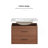 30"  Reddish Brown  Wall Mounting Bathroom Vanity, Soft Close  2 Drawer