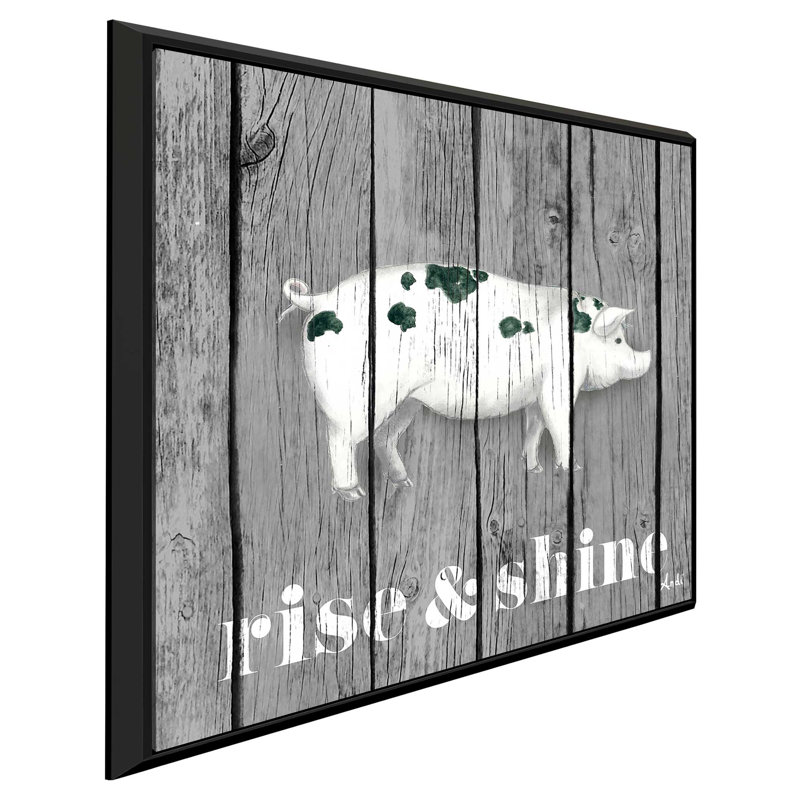 «Wood Farm Gray II», impression, H 31,5 po x l 31,5 po x P 2 po, Cadre flottant noir