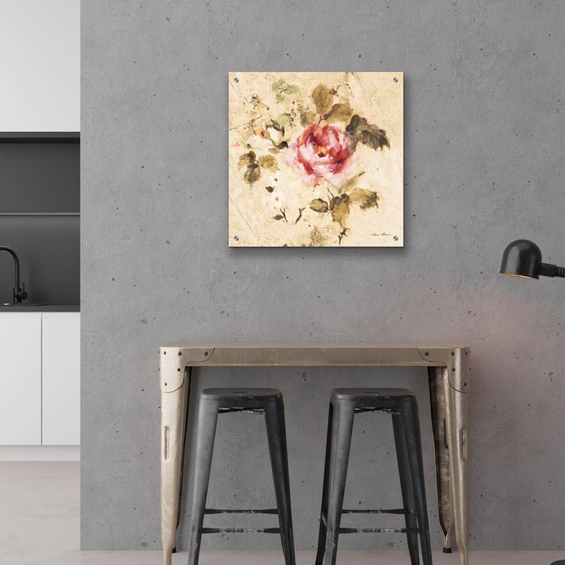 «Spring Roses 2» par Cheri Blum, art mural en verre acrylique, H 24 po x l 24 po x P 0,2 po