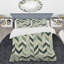 Ensemble de housse de couette moderne à chevrons beige et vert-109156186