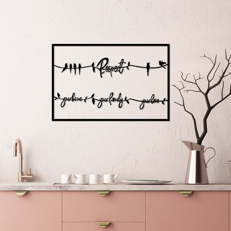 Élégant accessoire mural décoratif en métal, finition noire, 29,5 po x 17,7 po | 100% métal, épaisseur: 0,06 pouce | Conception murale facile, parfaite pour la décoration intérieure, le salon et le bureau