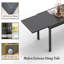 Table d'extérieur rectangulaire extensible en aluminium noir, pour 6 à 8 personnes, idéale pour terrasse, jardin ou porche. Finition rouille. Style bistro, noir, pliable.