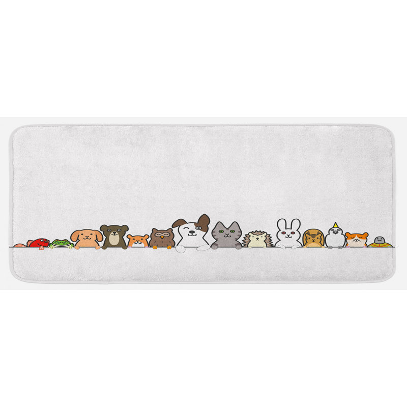 Tapis de cuisine multicolore pour animaux domestiques