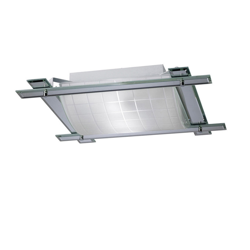 Cordova Glass Flush Mount, Polished Chrome