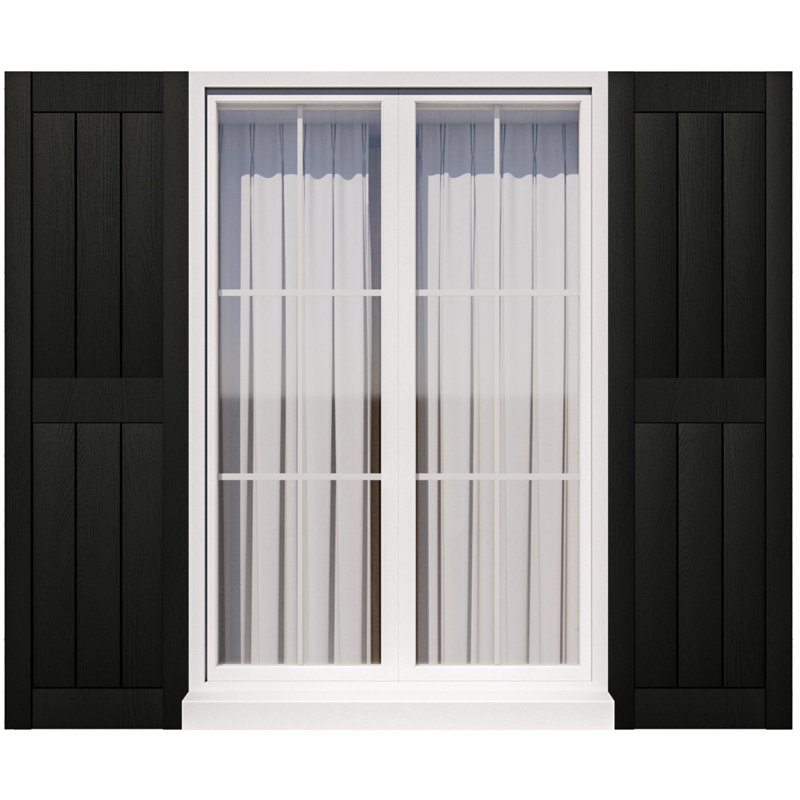 Volet en polypropylène résistant aux intempéries de 14,5 po de largeur, facile à installer (ensemble de 2), Blanc, 39''
