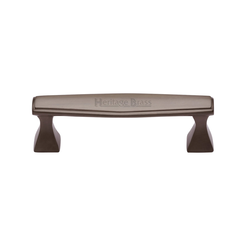 Heritage Brass Heritage Cabinet Pull Deco Design, Matt Bronze, 2.5cm H x 17.7cm W x 3.5cm D