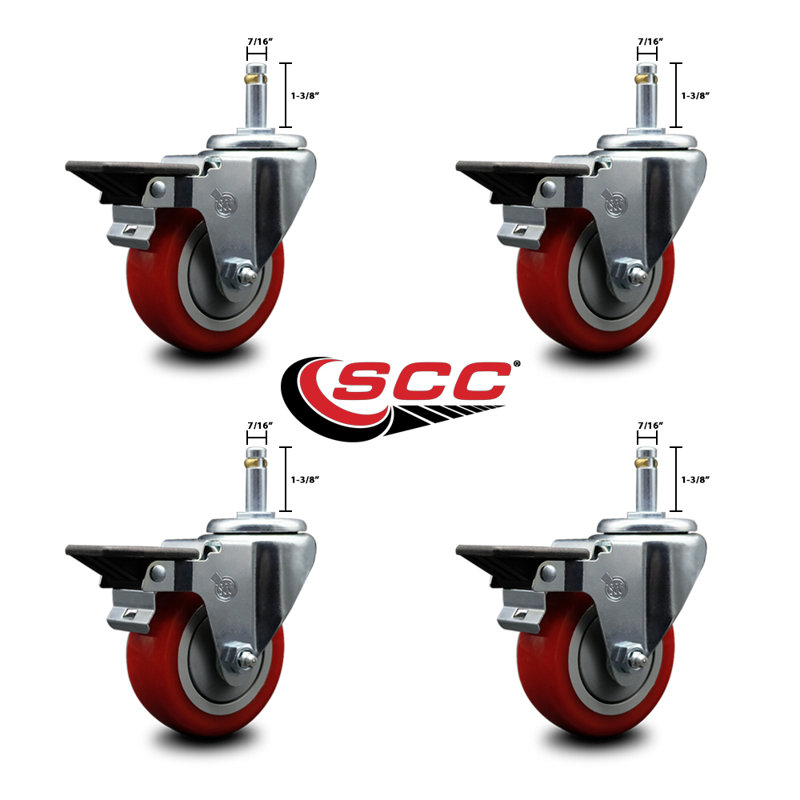 Grip Ring Stem Caster, Red