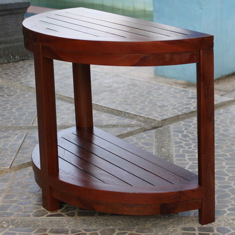Classic Spa Half Moon Teak Shower Bench