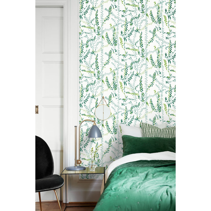 Boråstapeter Bladranker Wallpaper, Green/White