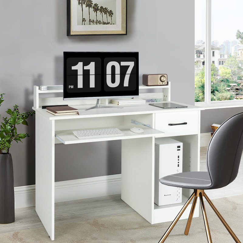Bureau avec huche Halya, Blanc