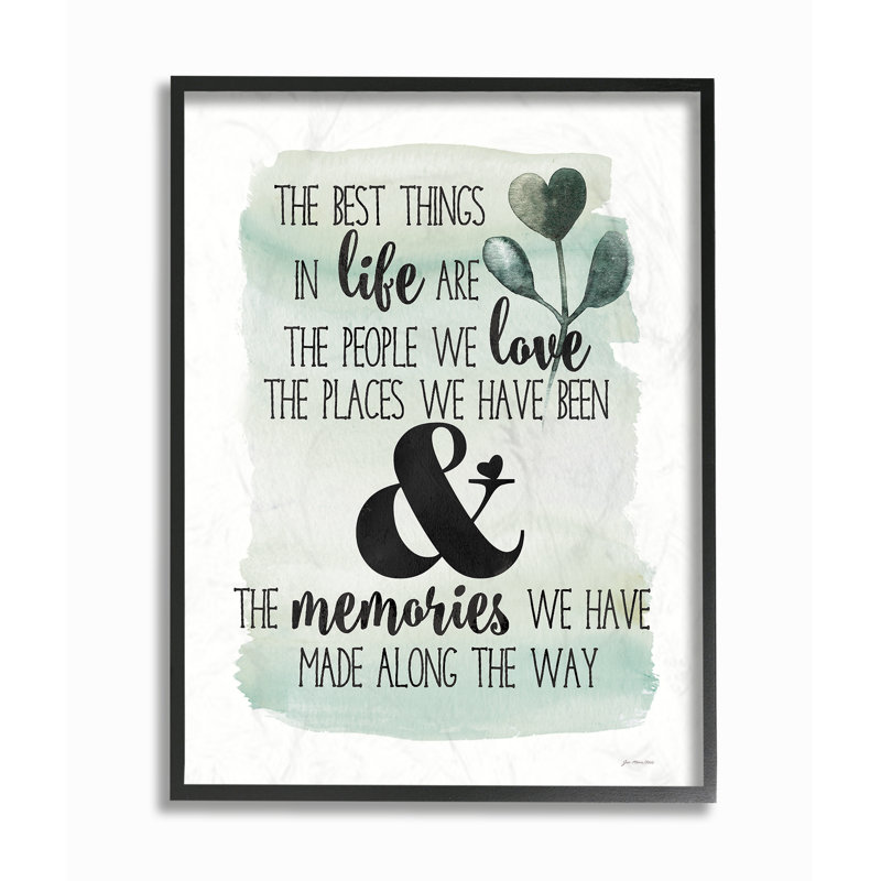 «The Best Things in Life», typographie, aquarelle bleu eucalyptus par Jo Moulton, reproduction d'art textuel