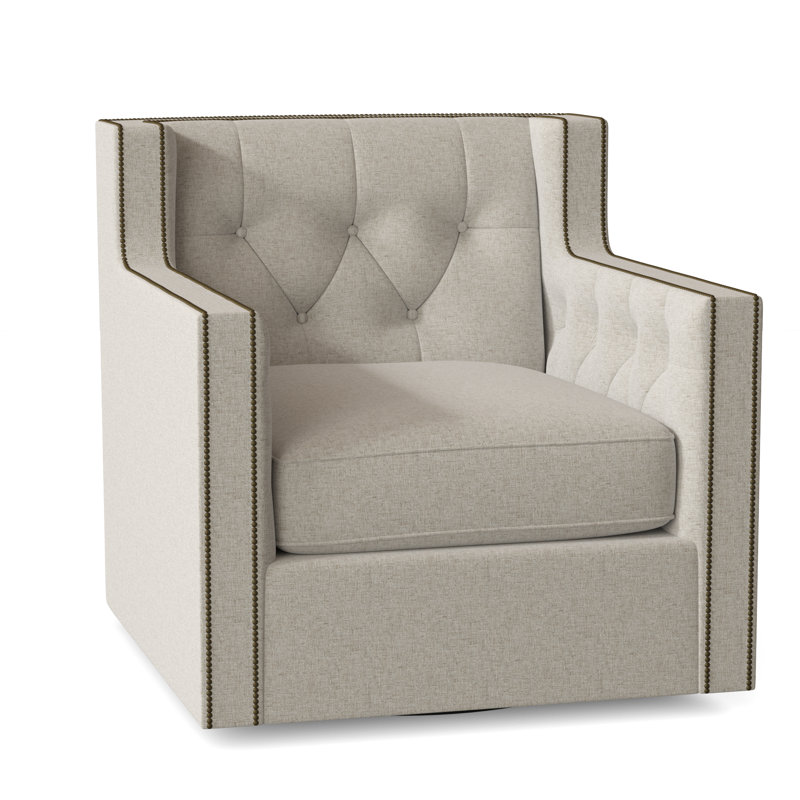 Candace Upholstered Swivel Wingback Chair, Brass, Beige Boucle 1168-012