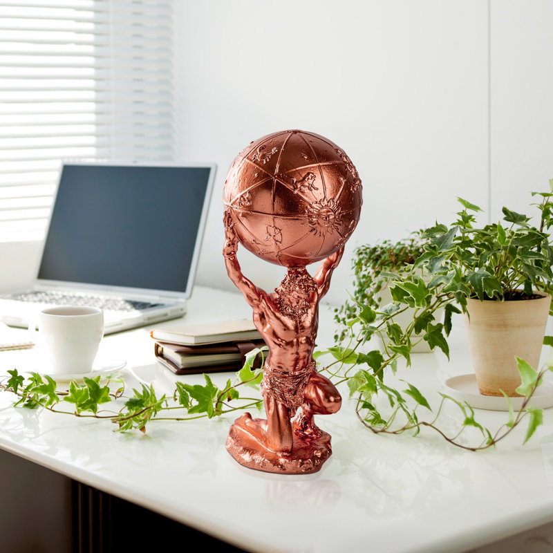Hand-Painted Decorative Object, Copper Color, 5.1 x 12.2 x 5.1 Inches | 100% Polyester Material | Unique Art Piece with Color Variations | Perfect for Home Décor, Living Room & Office Accent