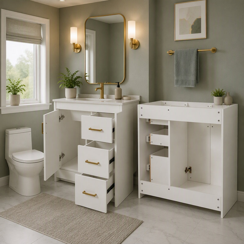 Meuble-lavabo 36 po sans lavabo supérieur, Blanc