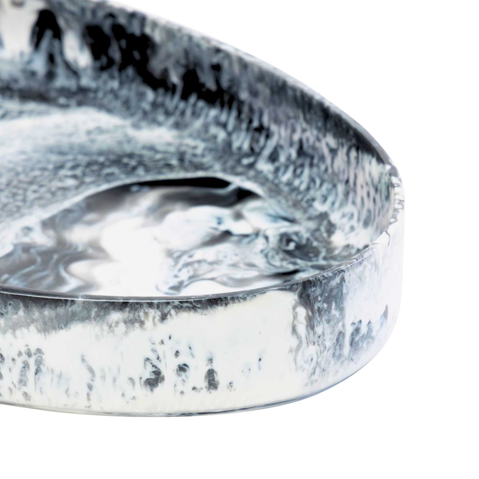 Lucente Black and White Oval Serving Bowl