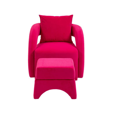 Fauteuil d'appoint avec repose-pieds, fauteuil demi-tonneau rembourré de baignoire club Mid-Century moderne pour le salon